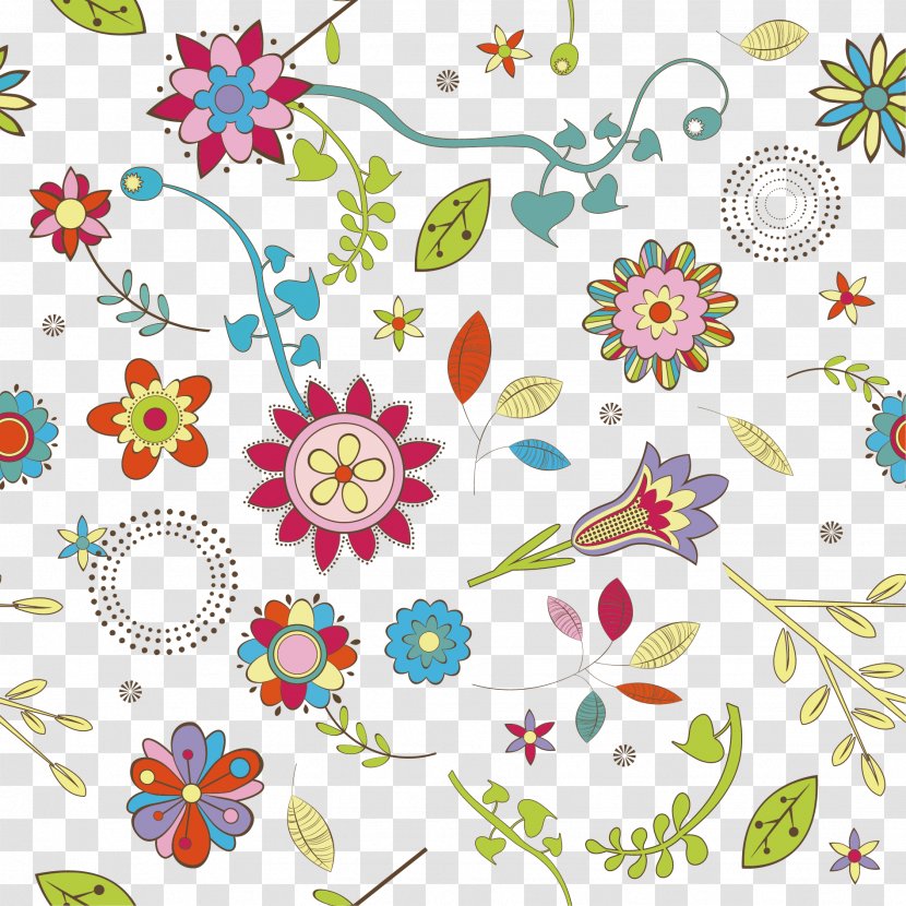 Graphic Design Pattern - Heart - Colored Floral Background Transparent PNG