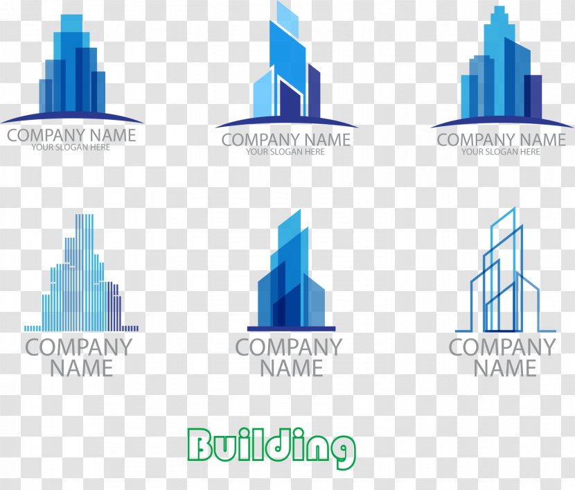 Logo Vector Building - Diagram - 6 Stylish Design Transparent PNG