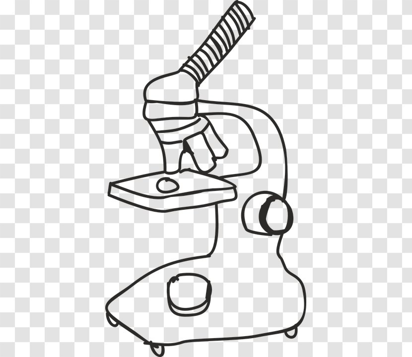 Clip Art Microscope Image Drawing - Black And White Transparent PNG