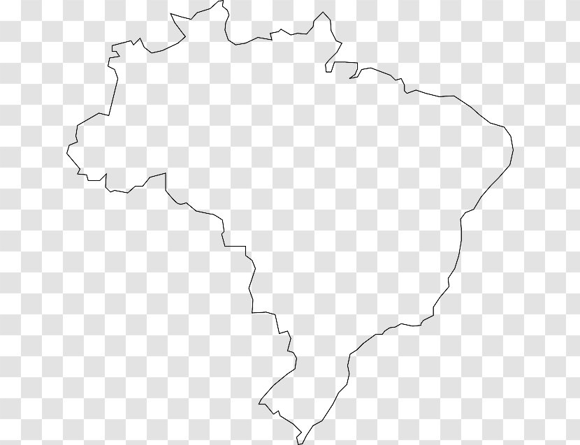 Brazil Blank Map Clip Art - Outline Transparent PNG