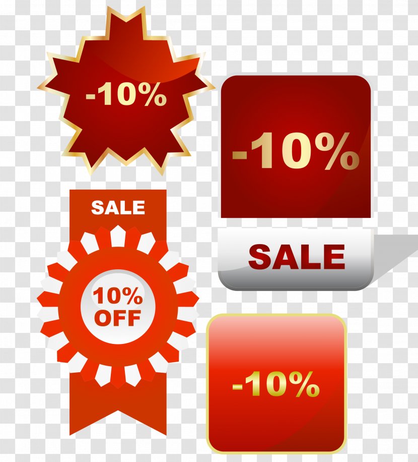 Paper Sticker Label Illustration - Sign - Ten Percent Of Store Sales Tag Transparent PNG