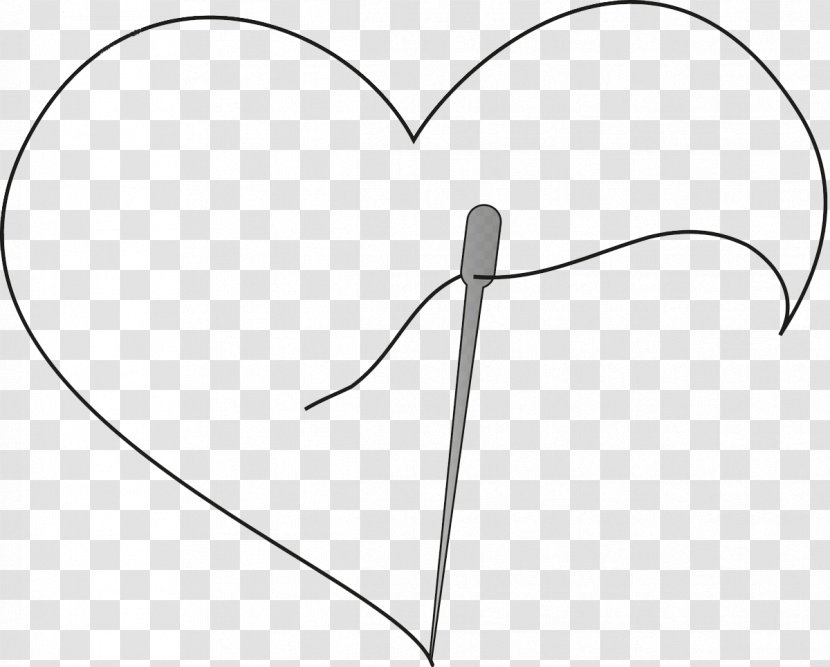 White Heart Pattern - Tree - Hand-drawn Heart-shaped Needle And Thread Transparent PNG