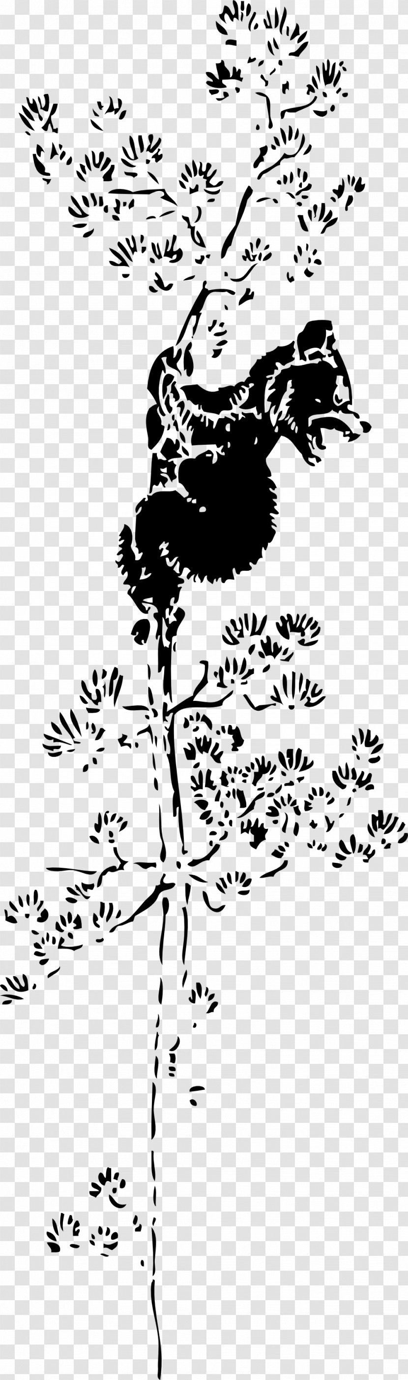 American Black Bear Brown Tree Climbing Clip Art - Flora Transparent PNG