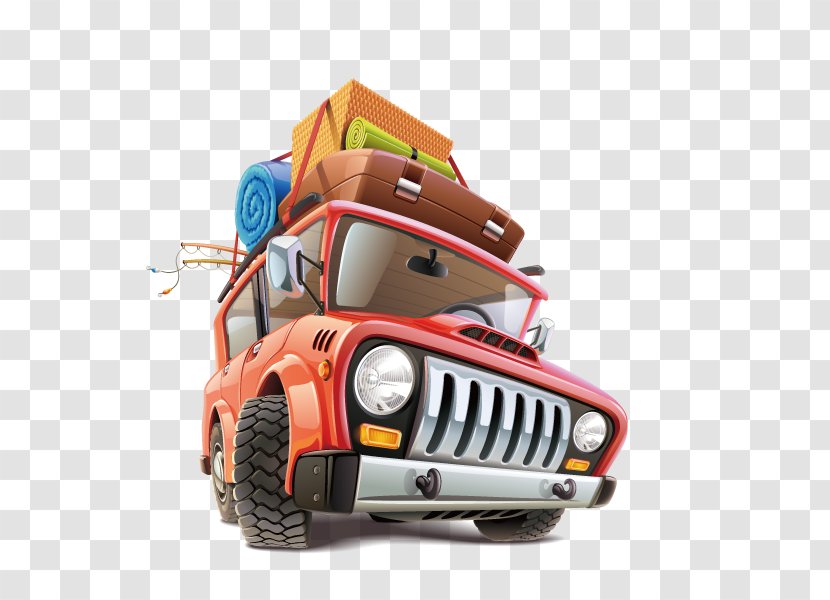 Car Travel Road Trip Illustration - Jeep - Travel,Traveling By Transparent PNG