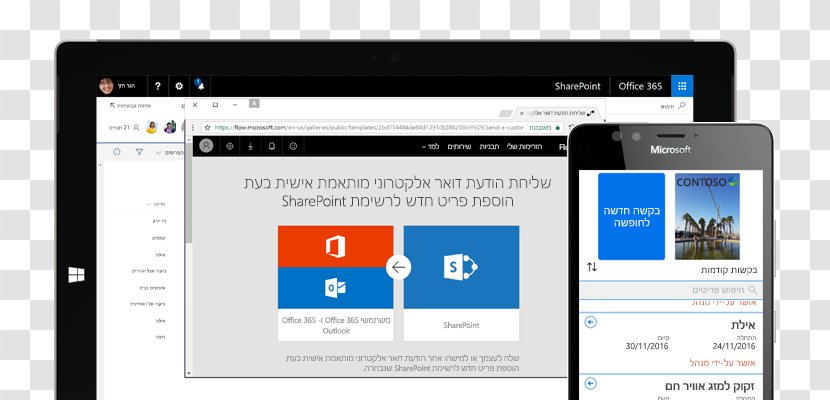 Smartphone SharePoint Online Microsoft Flow Handheld Devices - Onedrive - Tablet PC Transparent PNG