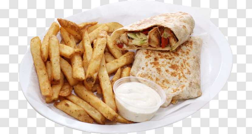 French Fries Full Breakfast Mediterranean Cuisine Gyro Vegetarian - Frame - Shrimp Wraps Transparent PNG