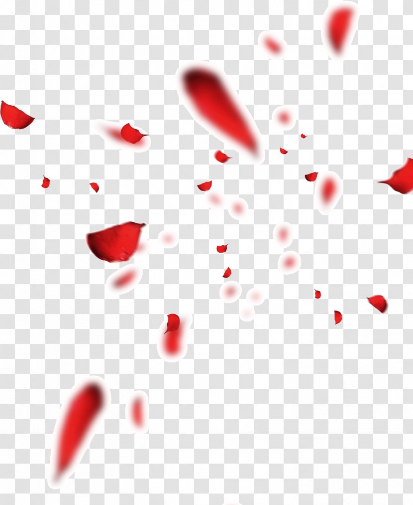 Petal Wedding Image Red - Heart - Floating Transparent PNG