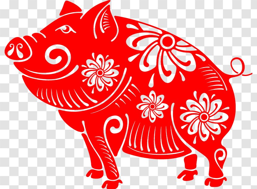 Papercutting Pig Chinese New Year Paper Cutting Transparent PNG