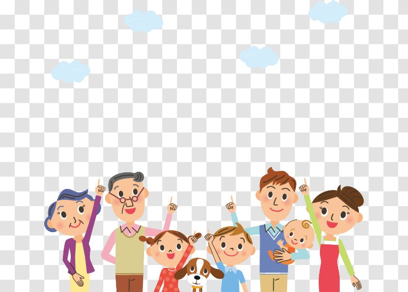 Family Cartoon Illustration - Generation - Pointing To The Sky Character Transparent PNG