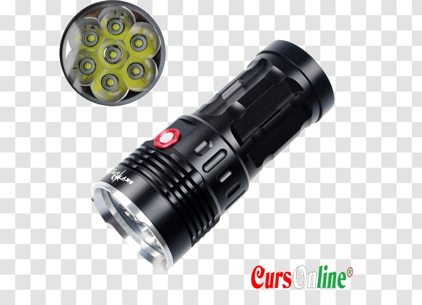 Flashlight Light-emitting Diode High-intensity Discharge Lamp Torch - Rechargeable Battery - Cree Flashlights Transparent PNG
