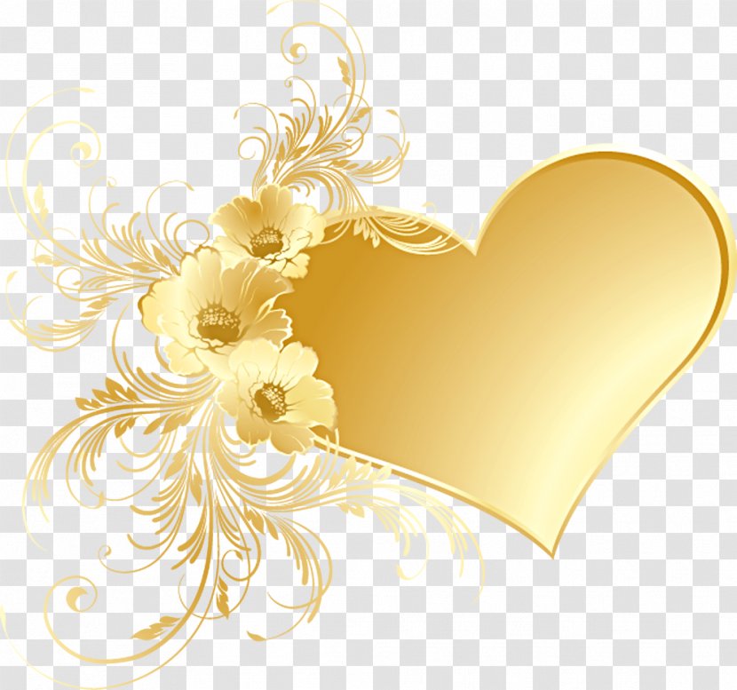 Birthday Happiness Sister Valentine's Day Clip Art - Heart - GOLD HEART Transparent PNG