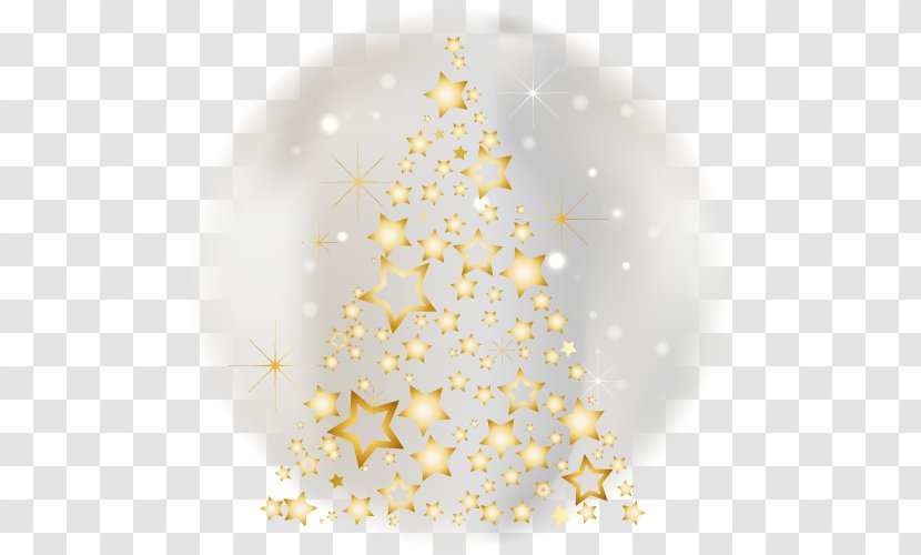 Christmas Tree With Gold Star Stars. - Day - Decor Transparent PNG