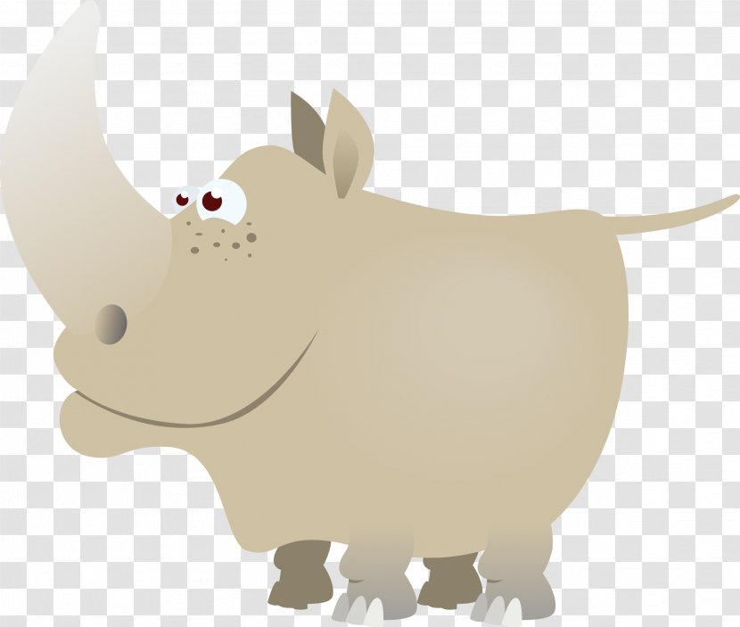 Rhinoceros 3D Sticker Clip Art - Rat - Vector Cartoon Rhino Transparent PNG