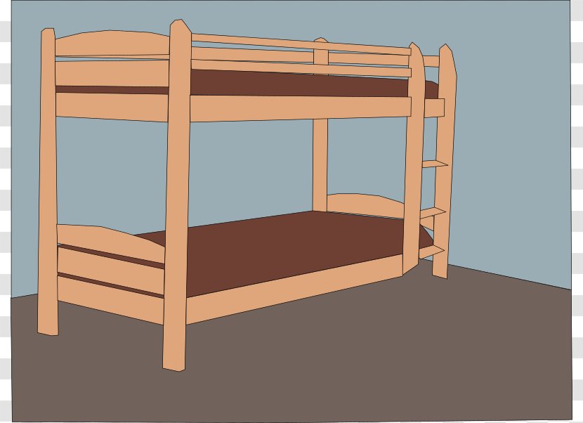 Bunk Bed Bedroom Clip Art - Hardwood - Plank Cliparts Transparent PNG
