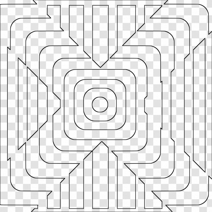 Coloring Book Maze Adult Clip Art - White - Rectangle Transparent PNG