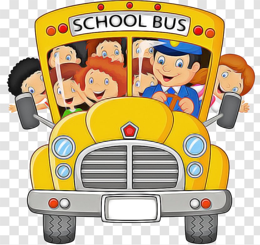 Cartoon School Bus - Car Transport Transparent PNG