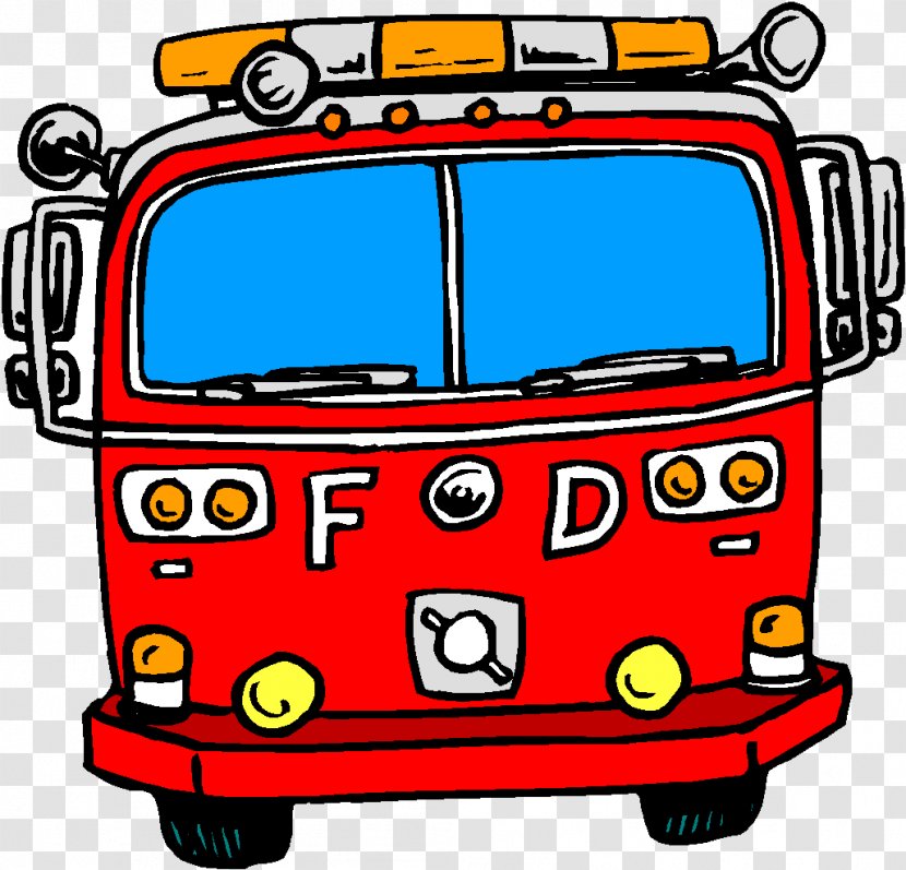 Car Fire Engine Firefighter Department Clip Art - Red Transparent PNG