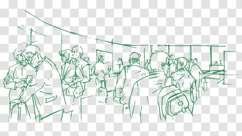 Line Art Sketch - Cartoon - Airport Gate Transparent PNG