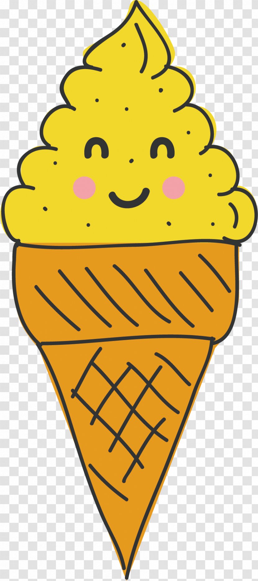 Ice Cream Biscuit Roll - Smile - Vector Yellow Transparent PNG