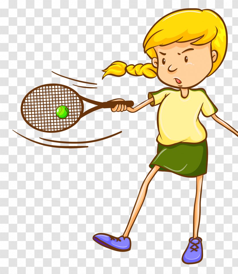 Tennis Royalty-free Clip Art - Boy - Vector Cartoon Hand Painted School Games Transparent PNG