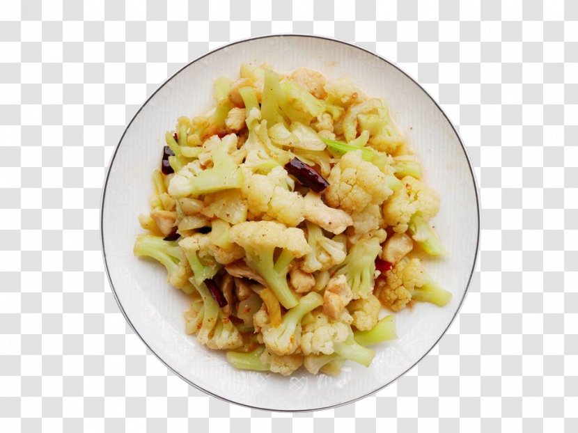Vegetarian Cuisine Fried Chicken Egg Noodle - Food - Free Cauliflower Pieces To Pull Material Transparent PNG