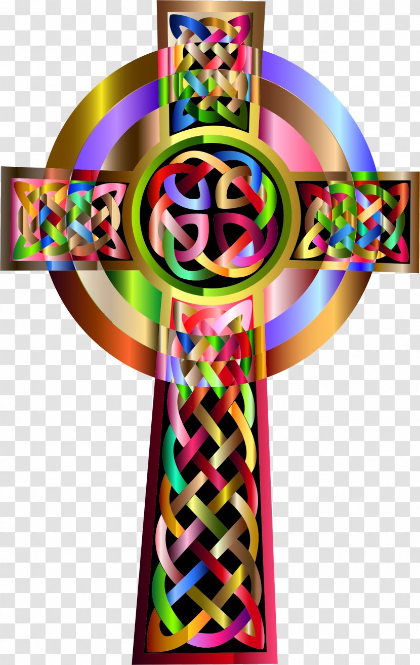 Celtic Cross Clip Art - Color - Vibrant Colors Clipart Transparent PNG