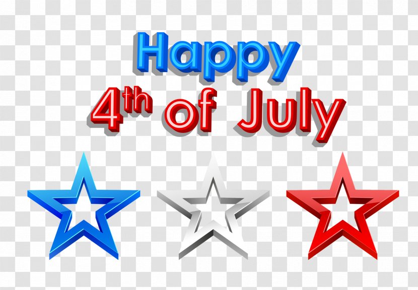 Happy Independence Day Text - Fourth Of July - Electric Blue Transparent PNG