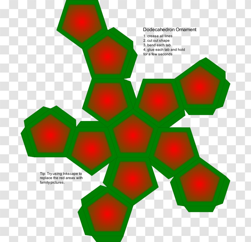 Dodecahedron Platonic Solid Cuboctahedron Net Angle - Christmas - Plane Transparent PNG