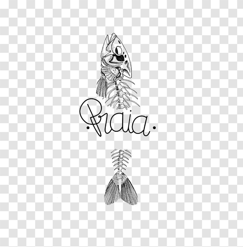 Drawing Pencil Logo Sketch - Black - Hand-painted Fish Bones Transparent PNG