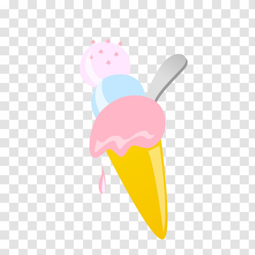 Ice Cream Cone - Three-color Creative Transparent PNG