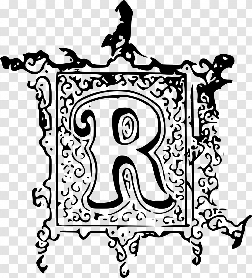 Black And White Visual Arts Clip Art - 'r' Vector Transparent PNG