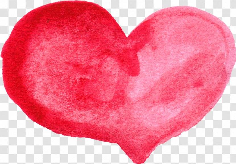 Heart Watercolor Painting Red - Color - Watercolour Transparent PNG