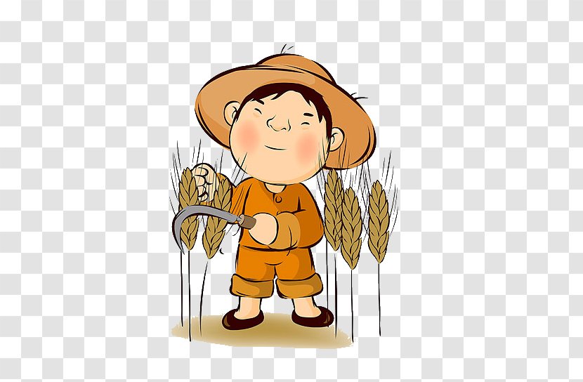 Photography Barley Harvest Clip Art - Cartoon - Farmer Cutting Wheat Transparent PNG