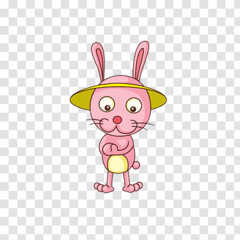 Easter Bunny Rabbit The Silly Book Leporids Clip Art - Pink - Hat Cartoon Transparent PNG