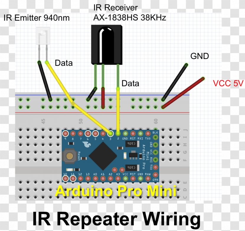 Microcontroller Arduino Breadboard Infrared Electronics - Engineering - Circuit Component Transparent PNG