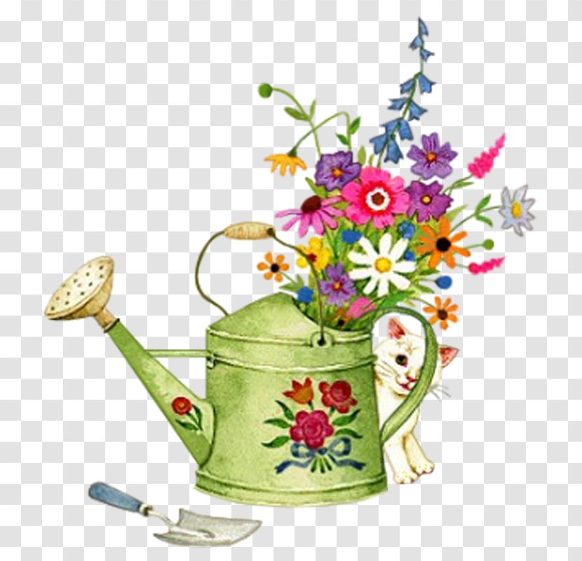 Clip Art Flower GIF Watering Cans Illustration - Decoupage Transparent PNG