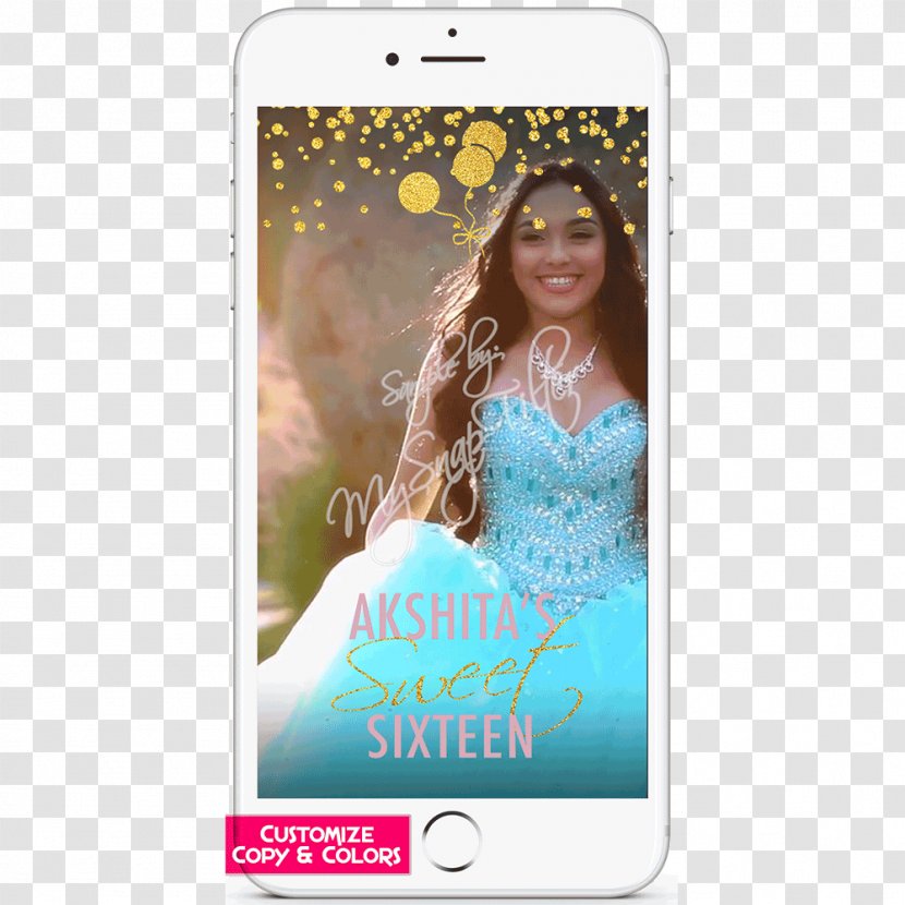 Sweet Sixteen Birthday Party Snapchat Mobile Phone Accessories - Teal Transparent PNG