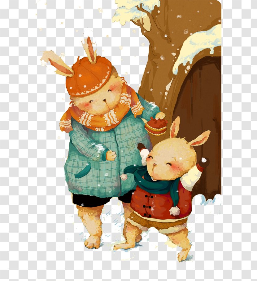 Cartoon Mother Illustration - Concept Art - Bunny And Son Transparent PNG