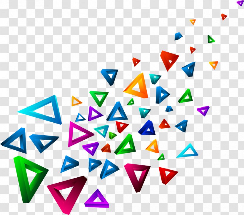 Color Triangle - Geometric Shape - Vector Hand Colored Transparent PNG