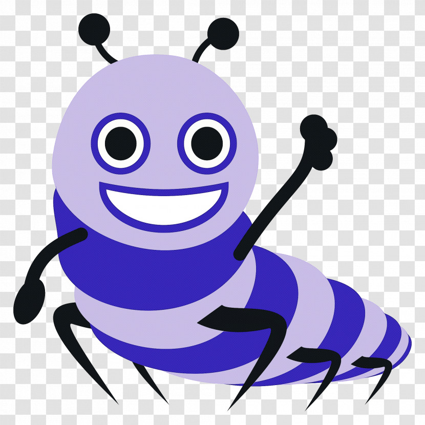Cartoon Violet Insect Smile Animation Transparent PNG