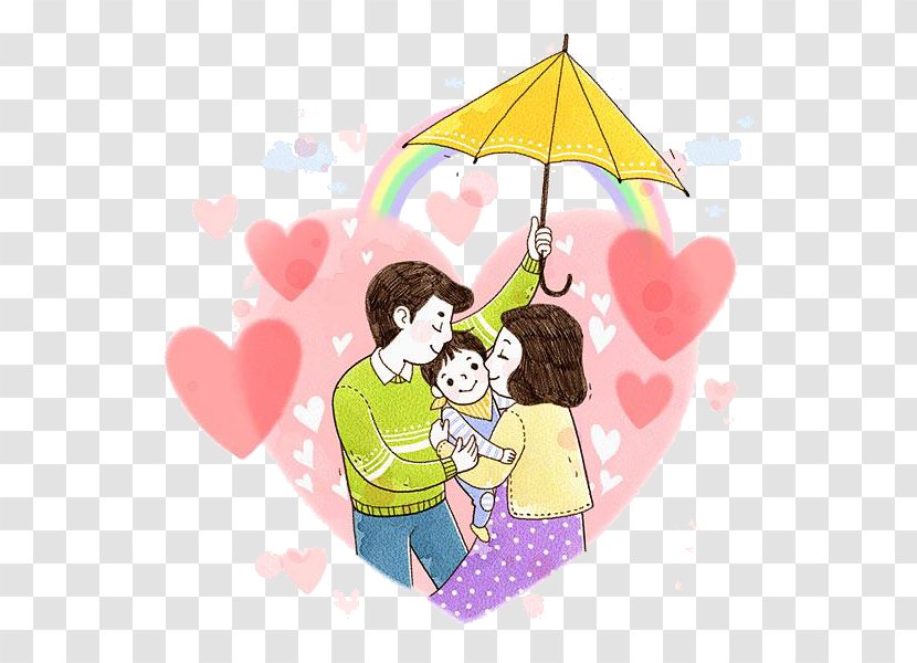 Cartoon Umbrella Drawing Illustration - Designer - Love Rainbow Transparent PNG