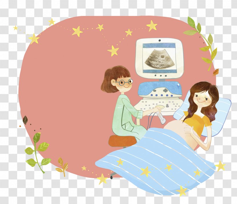 Clip Art - Heart - Pregnant Women Doing B-mode Ultrasound Transparent PNG
