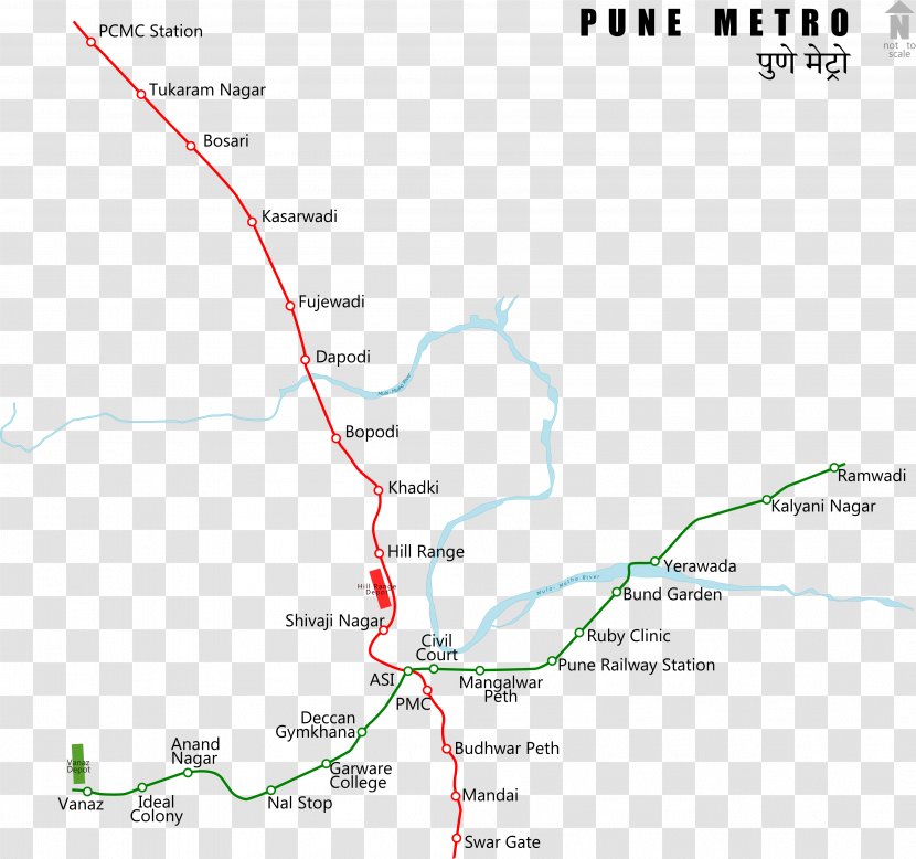 Hinjawadi Pune Metro Rapid Transit Rail Transport Swargate - Route Transparent PNG