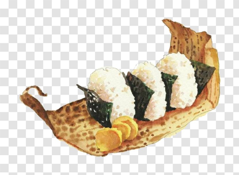 Sushi Japanese Cuisine Onigiri Gimbap Painting - Rice Transparent PNG