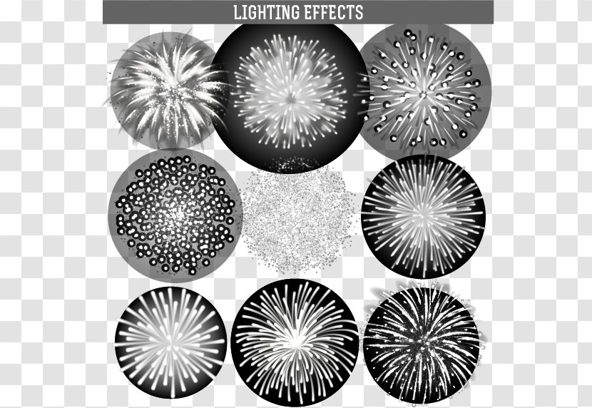 Circle Wheel White Black - Monochrome Photography - Festive Fireworks Vector Material Transparent PNG