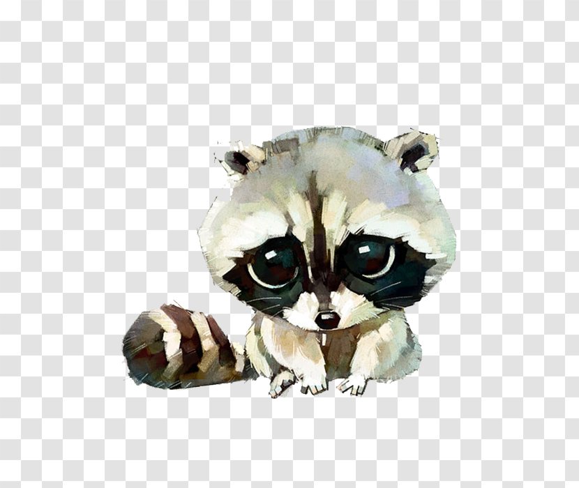 Raccoon Cat Dog Watercolor Painting Drawing - Hand-painted Cartoon Transparent PNG