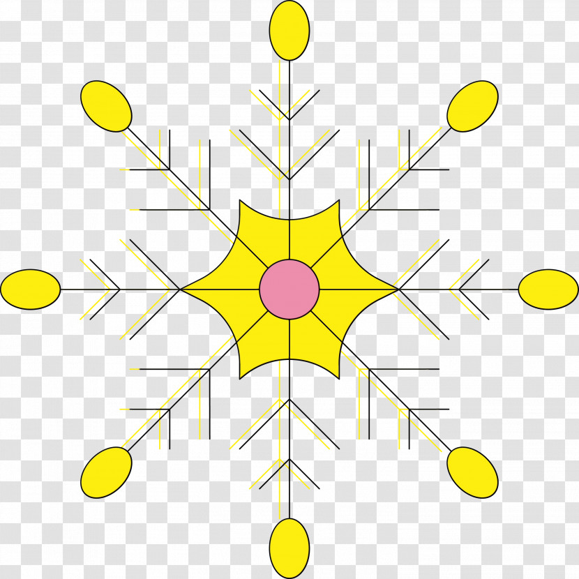 Yellow Line Symmetry Circle Pattern Transparent PNG