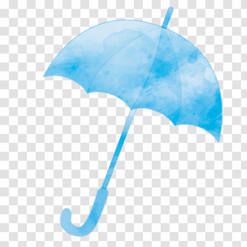 Blue Watercolor Umbrella. - Frame Transparent PNG