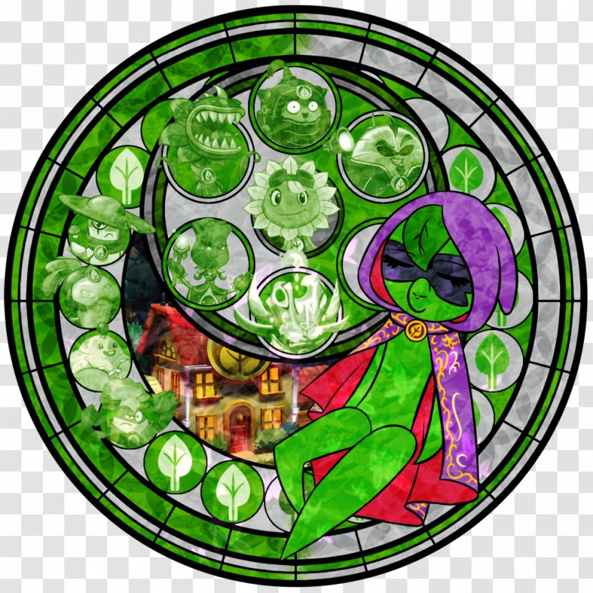 Stained Glass Plants Vs. Zombies Heroes Zombies: Garden Warfare - Green Magic Transparent PNG