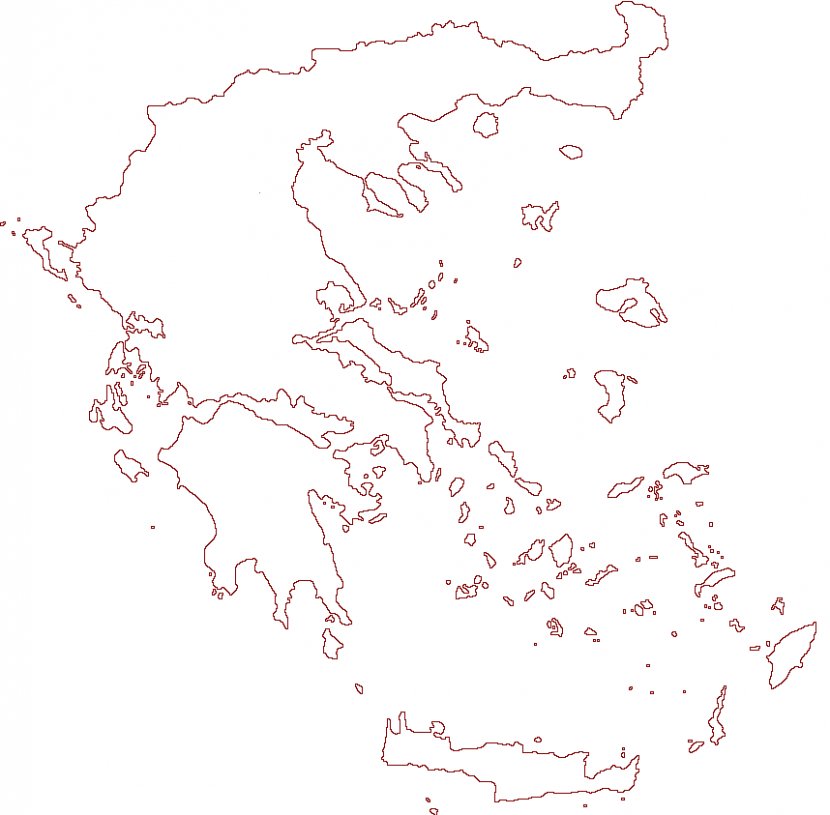 Blank Map Ancient Greece Amphipolis Contour Line Transparent PNG
